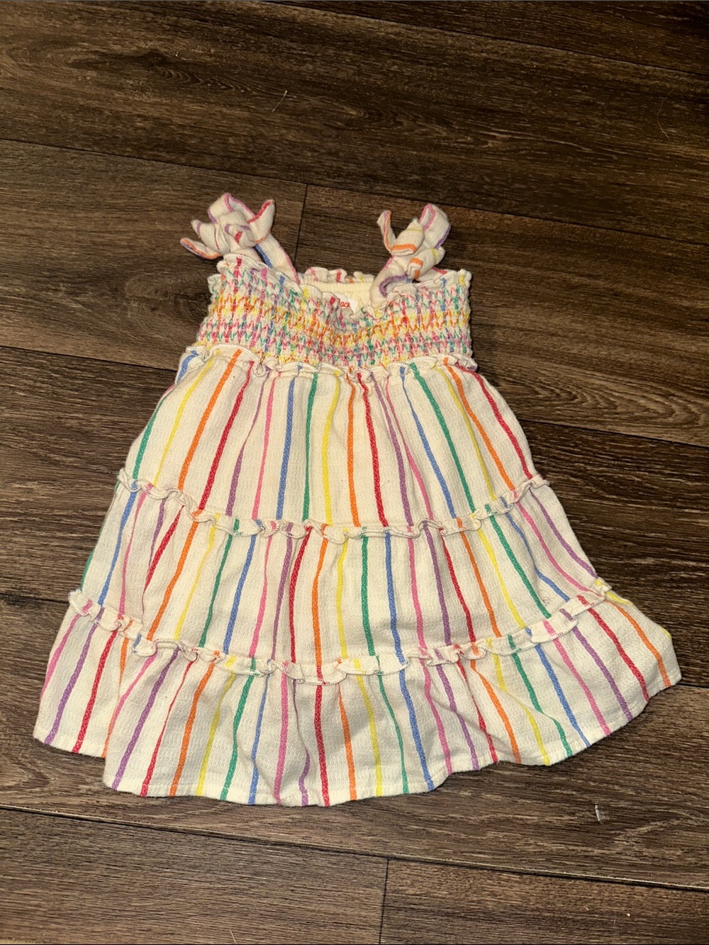 Cat & Jack Rainbow Stripe Smocked cotton maxi Sundress
